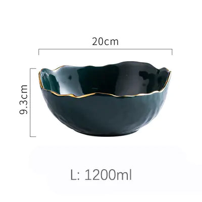 Emerald Phnom Penh Ceramic Salad and Soup Bowl
