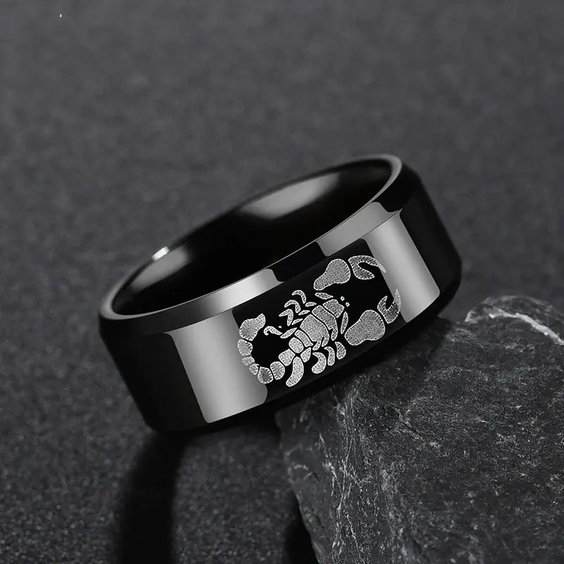 Men's Scorpion Titanium Steel Ring - Fashion Accessories