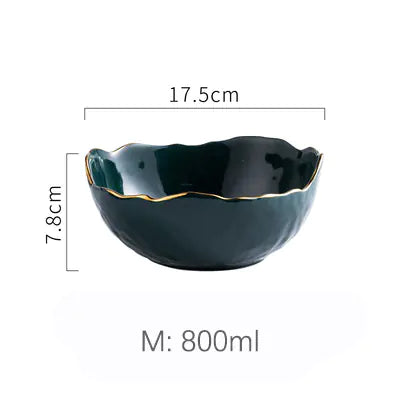 Emerald Phnom Penh Ceramic Salad and Soup Bowl