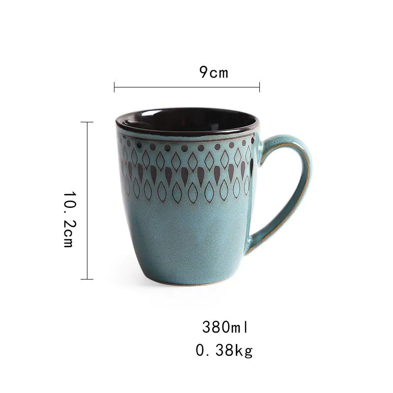 Retro Ceramic Tableware Set: Bowls, Plates, Cups