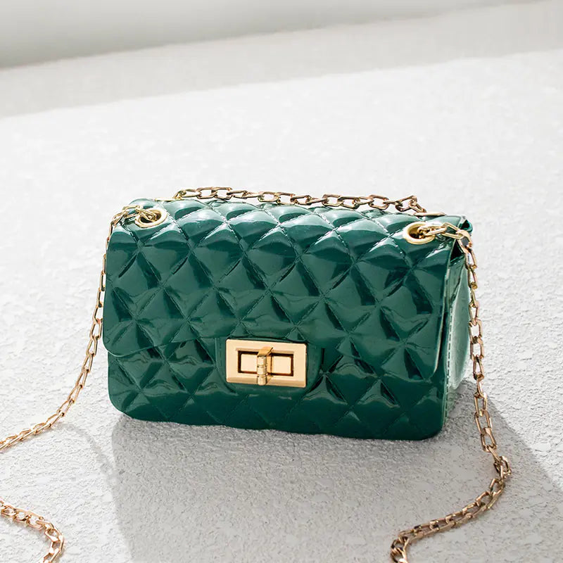 Korean Style Jelly Bag with Chain Shoulder Strap