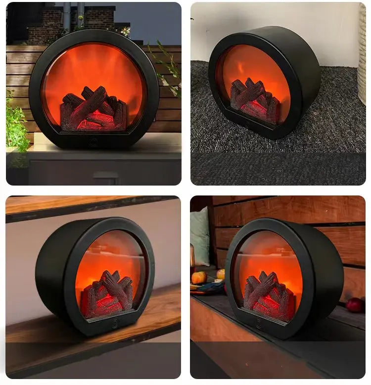 LED Fireplace Decorative Lantern with Flame Effect
