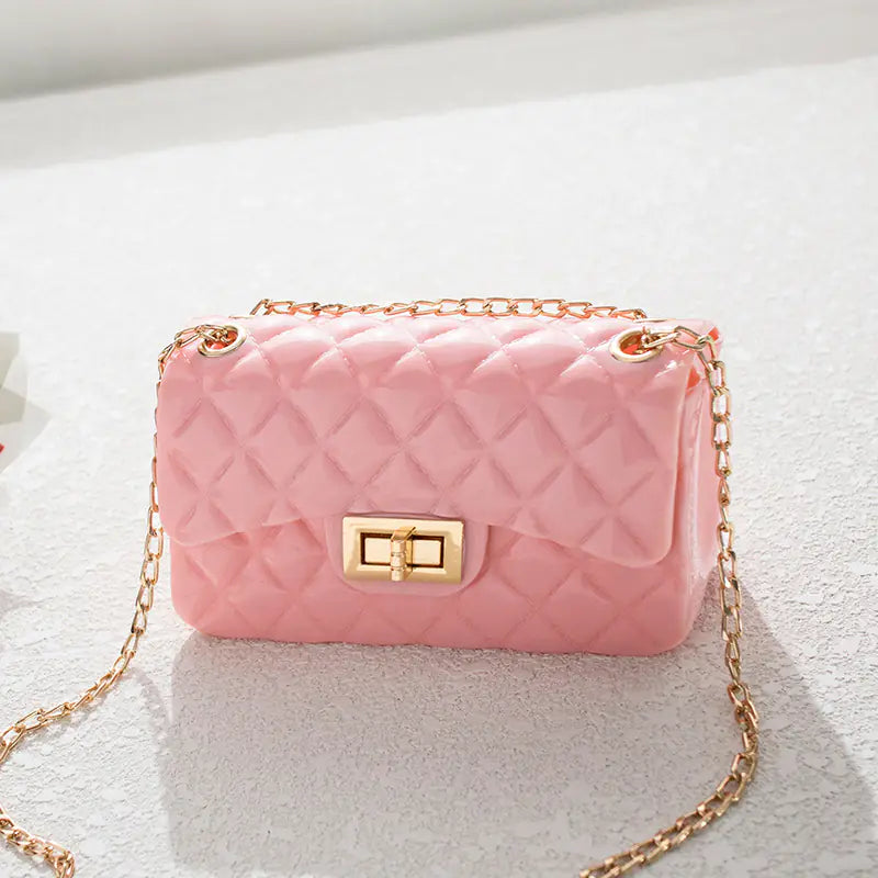 Korean Style Jelly Bag with Chain Shoulder Strap