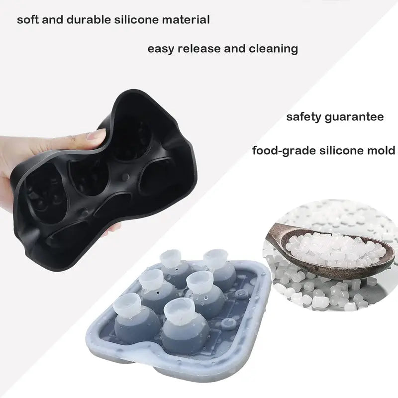 Creative Skull Ice Tray Silicone Mold - 6-Cube Design
