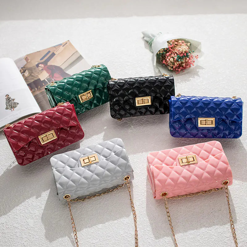 Korean Style Jelly Bag with Chain Shoulder Strap