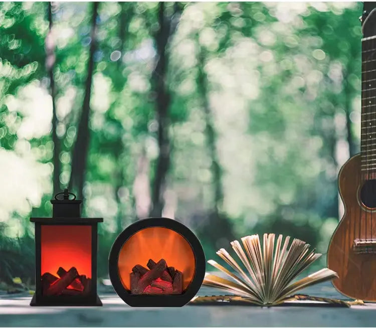 LED Fireplace Decorative Lantern with Flame Effect