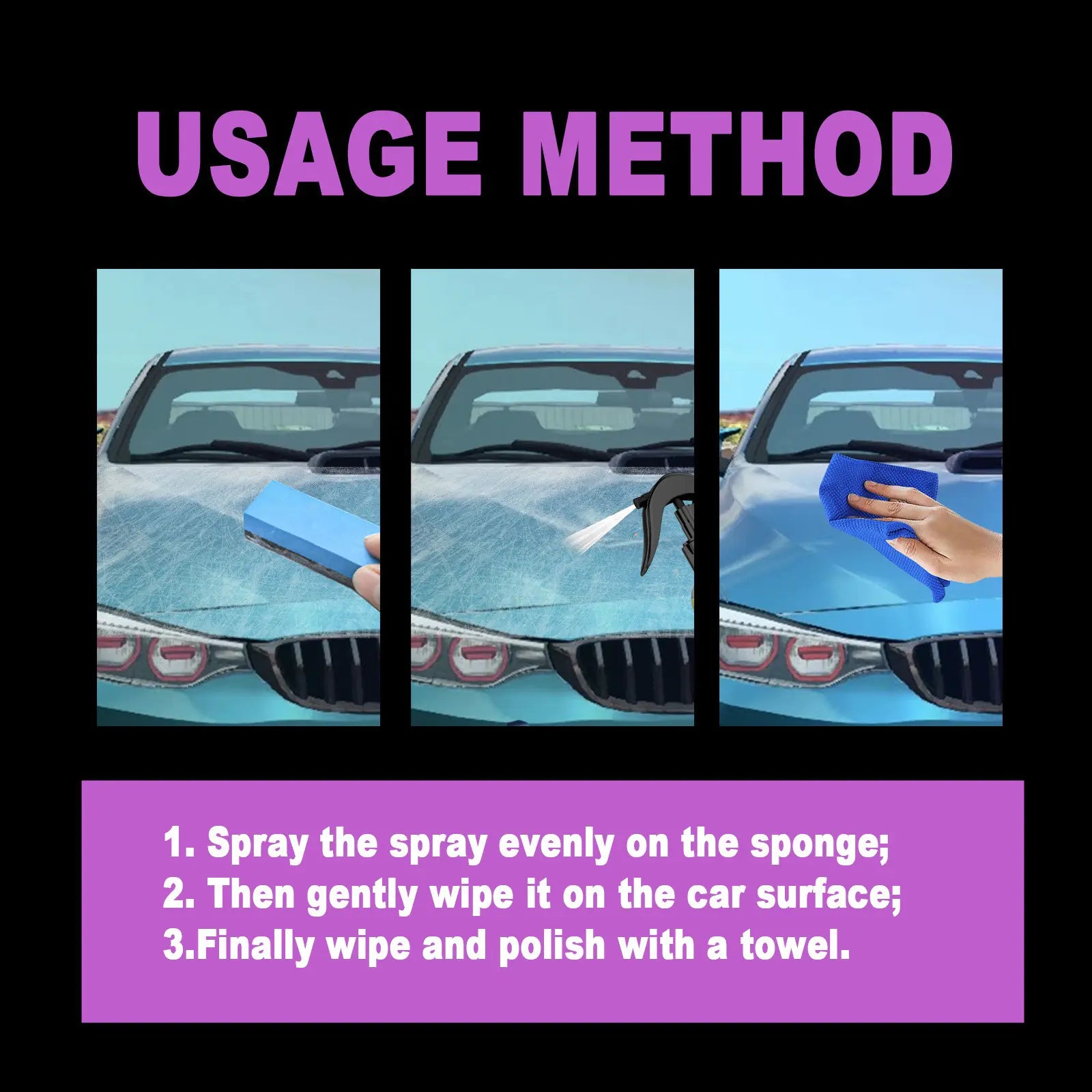 Ceramic Car Paint Spray 100ml Sponge Towel