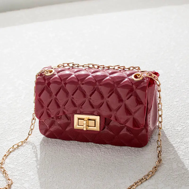 Korean Style Jelly Bag with Chain Shoulder Strap