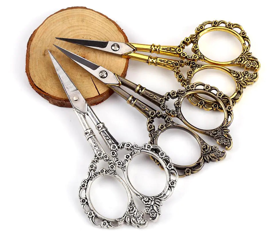 European Stainless Steel Vintage Plum Blossom Scissors