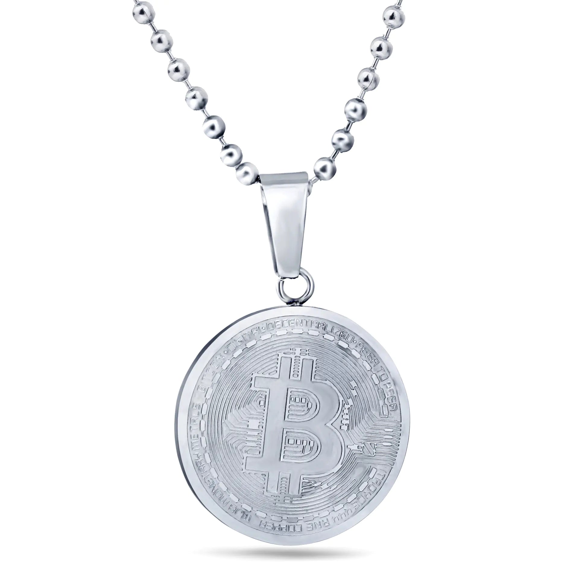 Titanium Steel Bitcoin Pendant and Necklace Wholesale