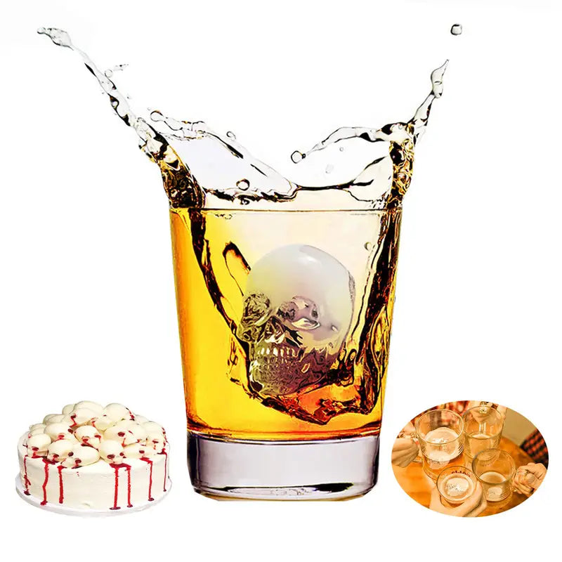 Creative Skull Ice Tray Silicone Mold - 6-Cube Design