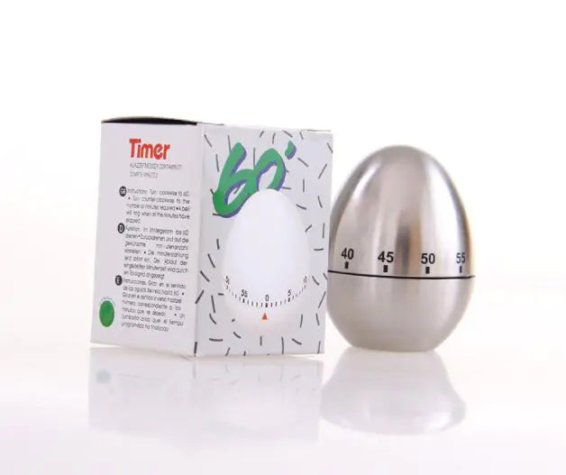 Egg-Shaped Kitchen Timer with Reminder Function