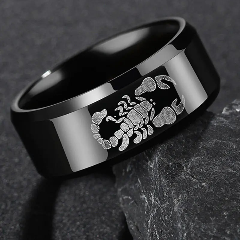 Men's Scorpion Titanium Steel Ring - Fashion Accessories