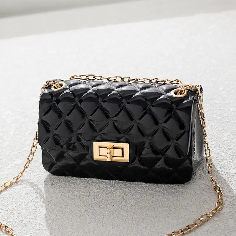 Korean Style Jelly Bag with Chain Shoulder Strap