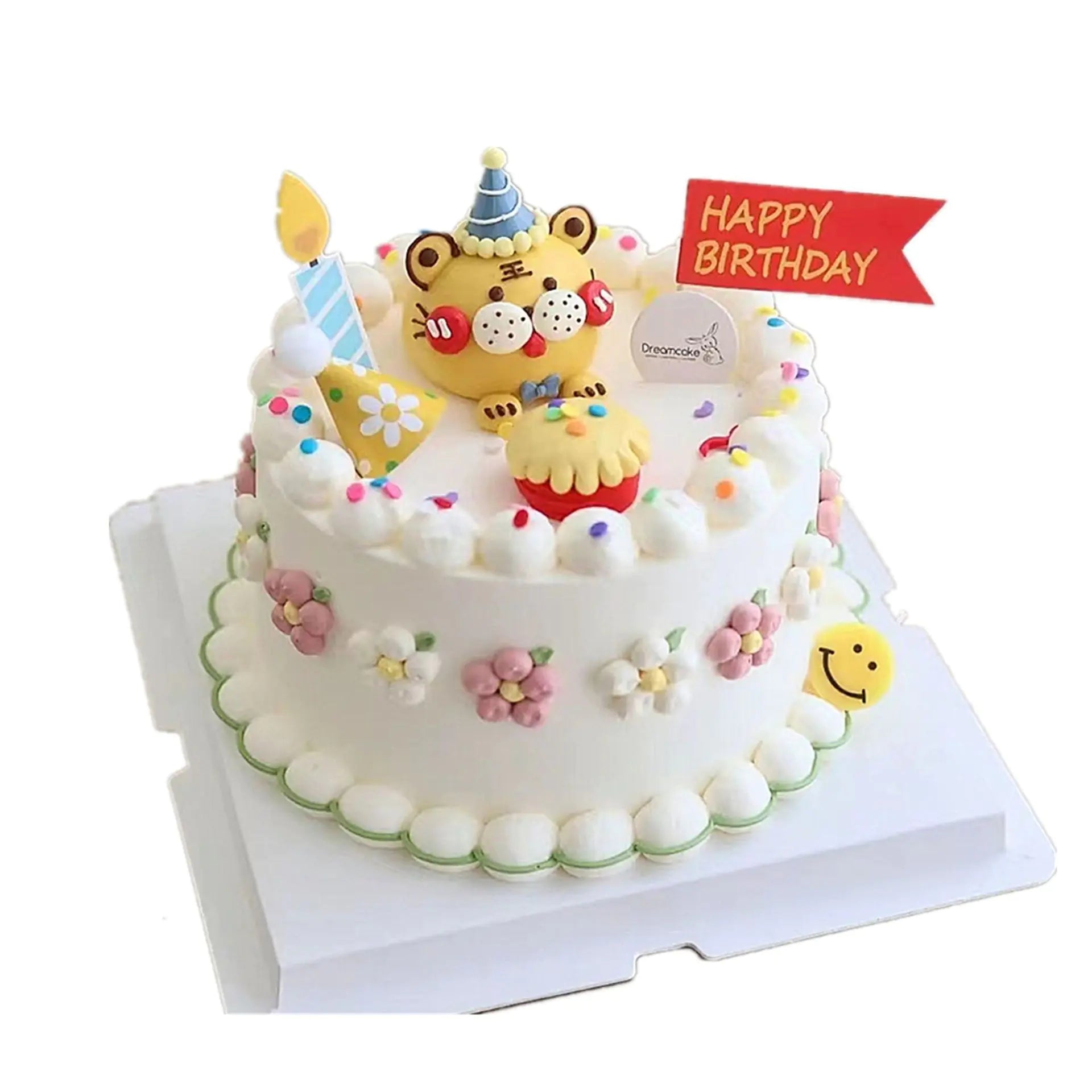 Cute Polymer Clay Tiger Birthday Hat Decoration