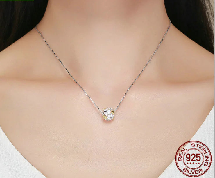 S925 Silver Personalized Beads with 9999 Gold Flower