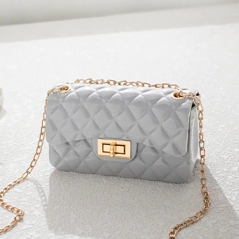 Korean Style Jelly Bag with Chain Shoulder Strap