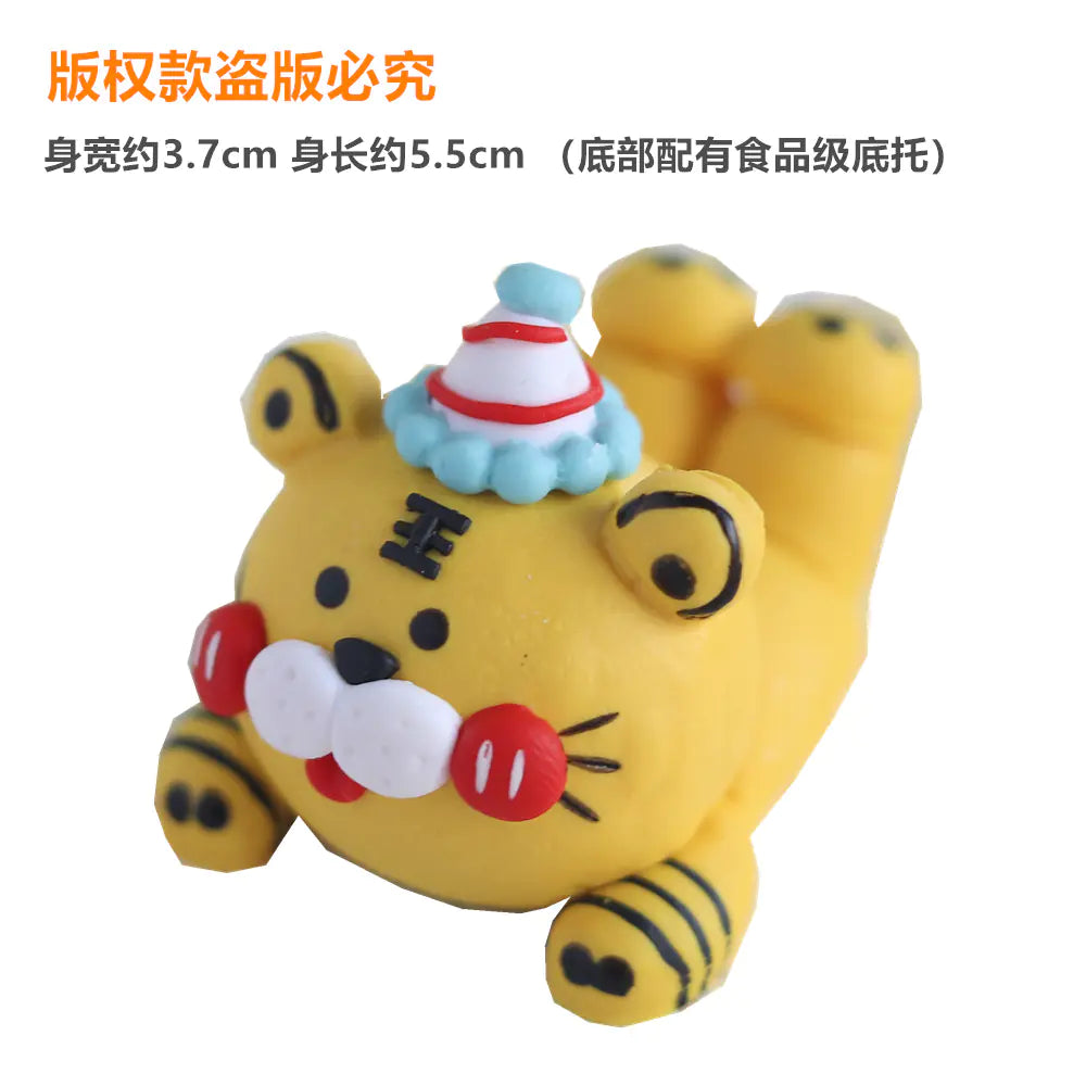 Cute Polymer Clay Tiger Birthday Hat Decoration