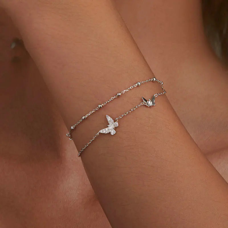 Double-layer Butterfly Bracelet for Women's Fashion